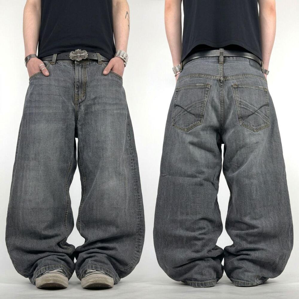 Vintage y2k grunge ecko unltd archive rare baggy grunge faded grey jeans